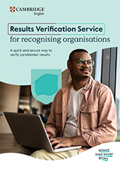 Results Verification Service for recognising organisations – document cover image